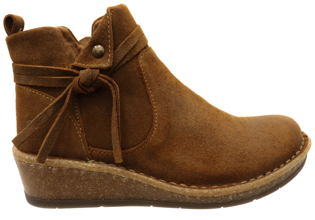 Vaughn Womens Comfortable Suede Leather Wedge Ankle Boots