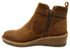Vaughn Womens Comfortable Suede Leather Wedge Ankle Boots