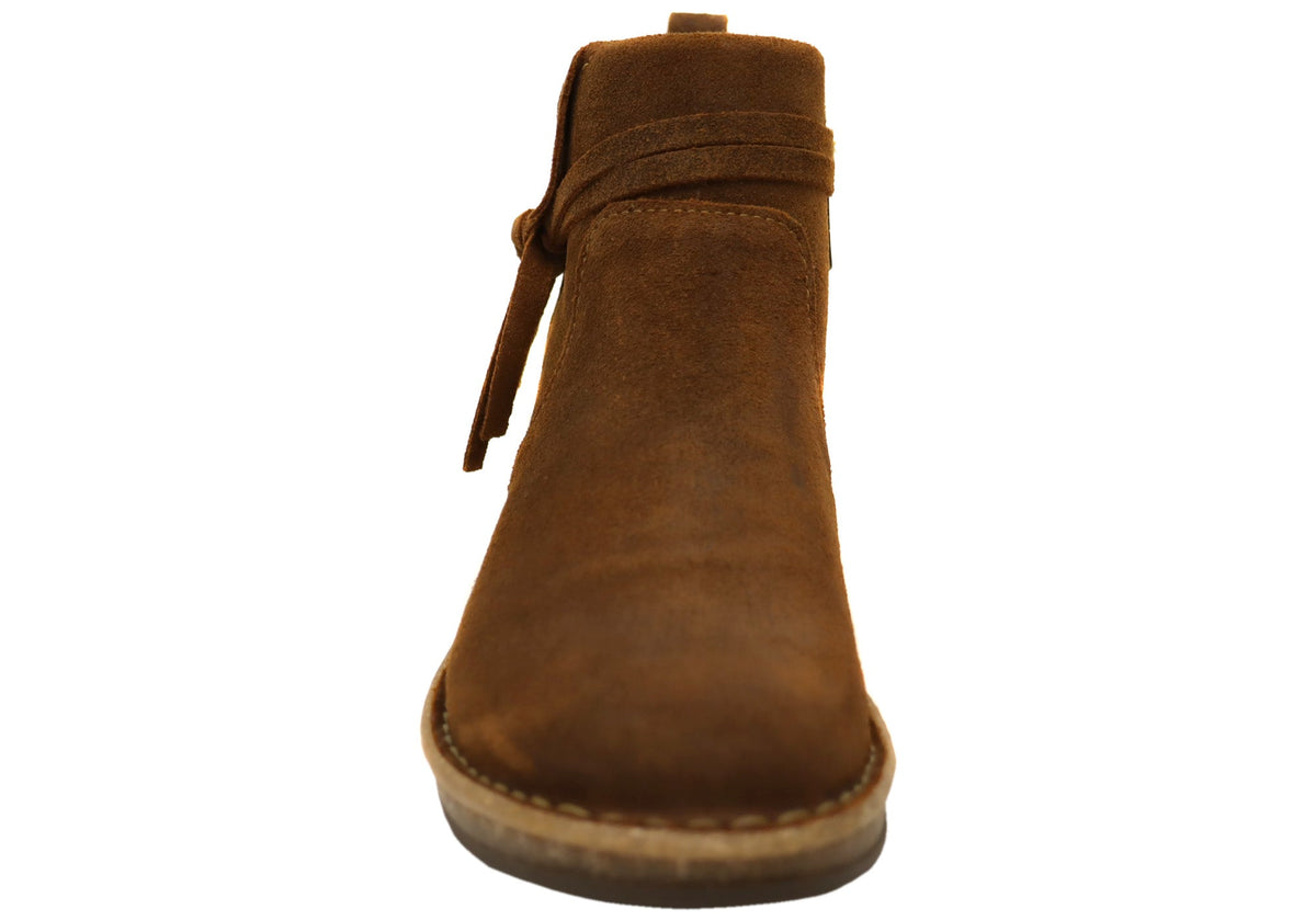 Vaughn Womens Comfortable Suede Leather Wedge Ankle Boots