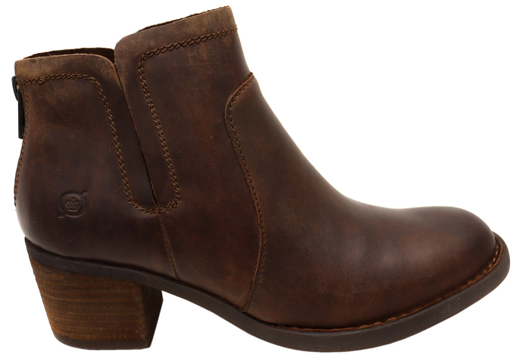Reece Womens Comfortable Leather Mid Heel Ankle Boots