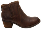 Reece Womens Comfortable Leather Mid Heel Ankle Boots