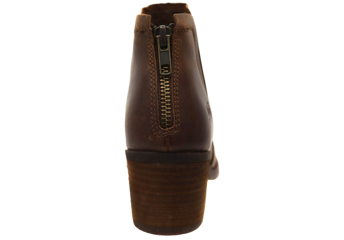Reece Womens Comfortable Leather Mid Heel Ankle Boots