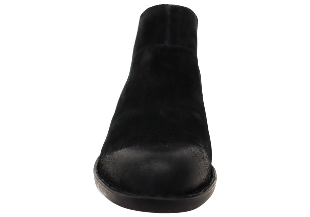Kerri Womens Comfortable Leather Low Heel Ankle Boots