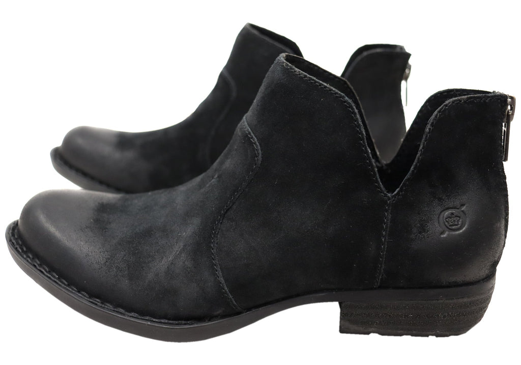 Kerri Womens Comfortable Leather Low Heel Ankle Boots