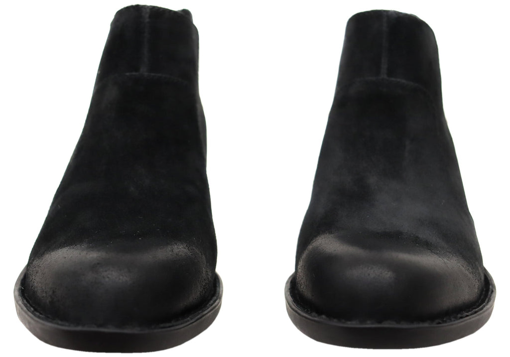 Kerri Womens Comfortable Leather Low Heel Ankle Boots