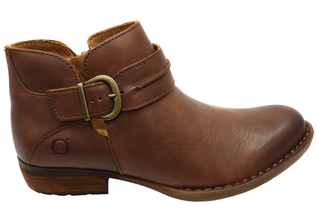 Kati Womens Comfortable Leather Low Heel Ankle Boots