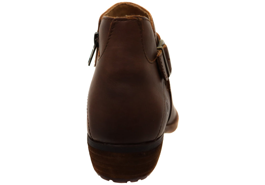 Kati Womens Comfortable Leather Low Heel Ankle Boots