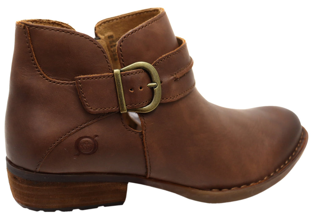 Kati Womens Comfortable Leather Low Heel Ankle Boots