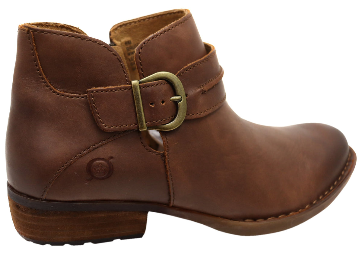 Kati Womens Comfortable Leather Low Heel Ankle Boots