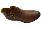 Kati Womens Comfortable Leather Low Heel Ankle Boots