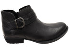 Kati Womens Comfortable Leather Low Heel Ankle Boots