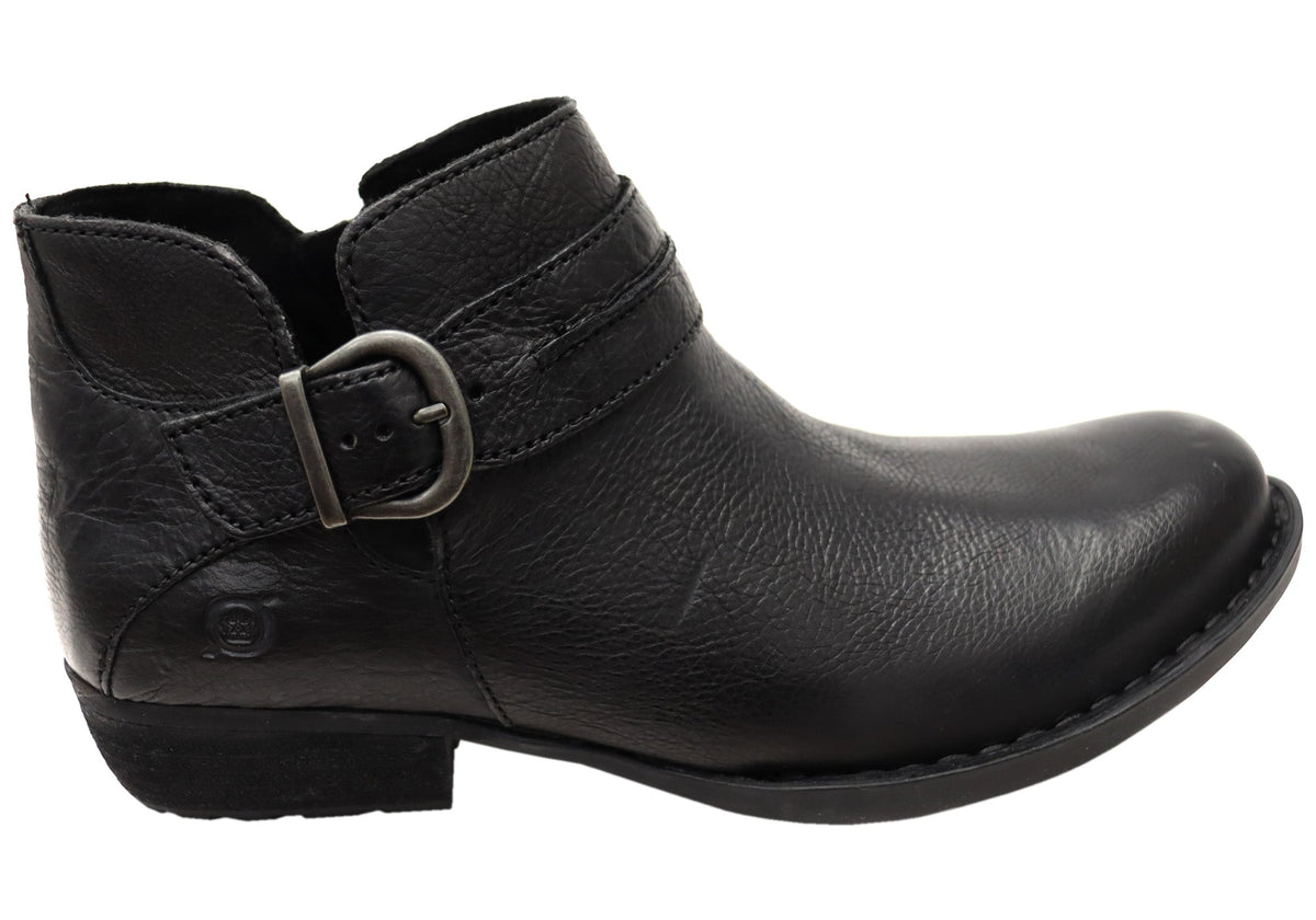 Kati Womens Comfortable Leather Low Heel Ankle Boots