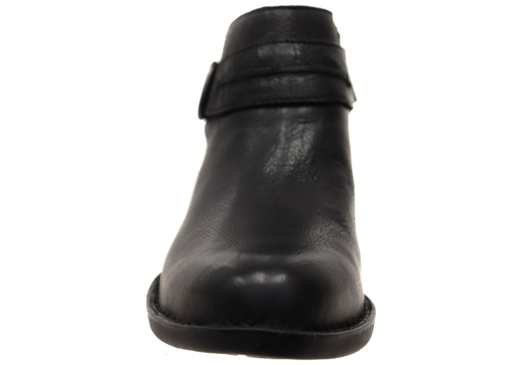 Kati Womens Comfortable Leather Low Heel Ankle Boots