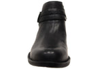 Kati Womens Comfortable Leather Low Heel Ankle Boots