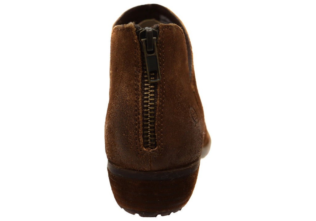 Kerri Womens Comfortable Leather Low Heel Ankle Boots