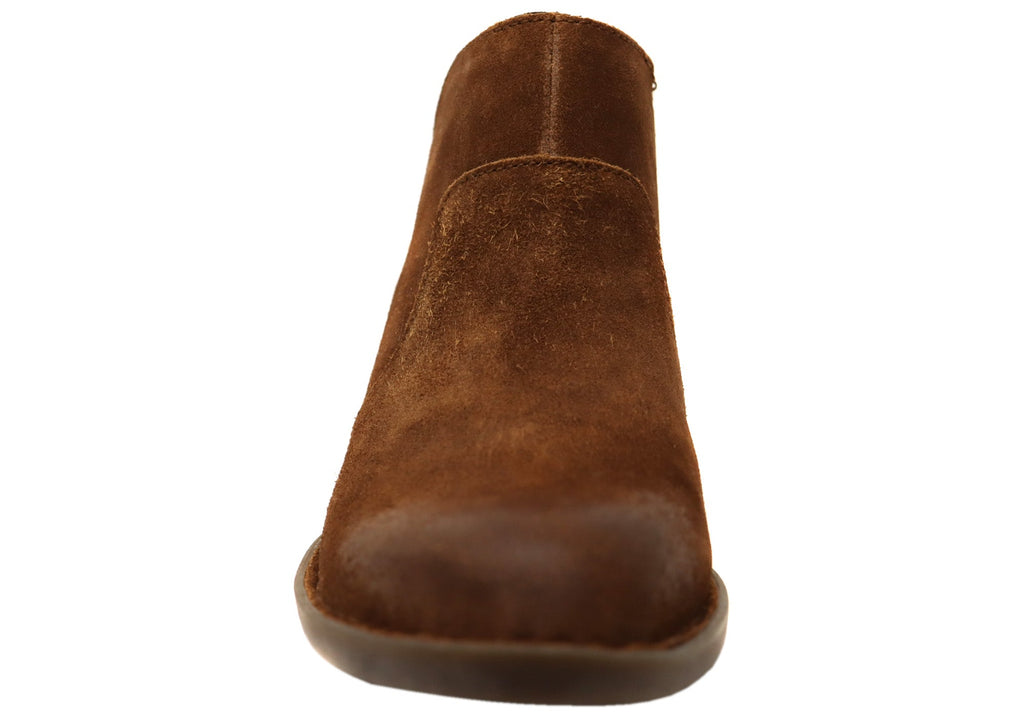 Kerri Womens Comfortable Leather Low Heel Ankle Boots