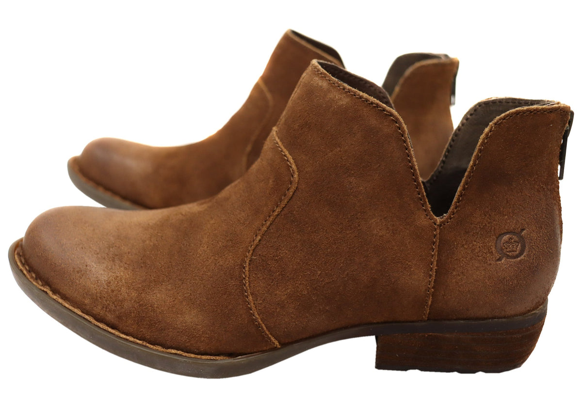 Kerri Womens Comfortable Leather Low Heel Ankle Boots