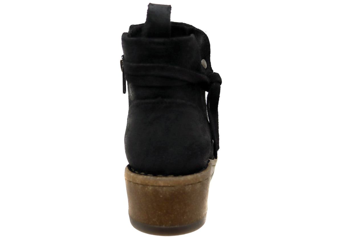 Vaughn Womens Comfortable Suede Leather Wedge Ankle Boots