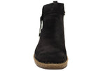 Vaughn Womens Comfortable Suede Leather Wedge Ankle Boots
