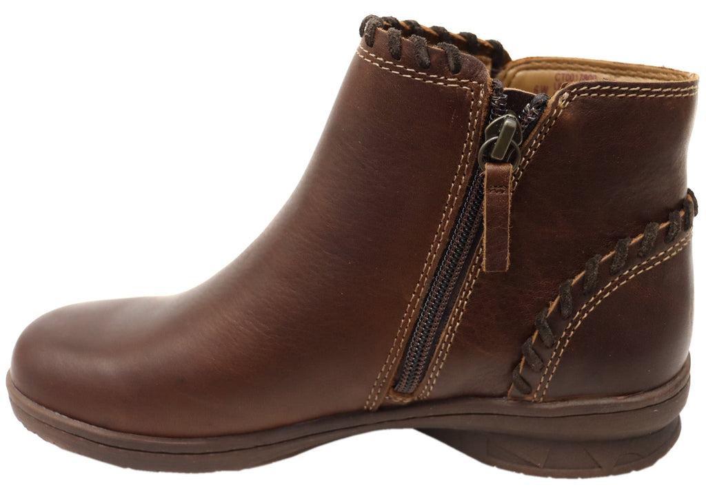 Fallston Womens Comfortable Wide Fit Leather Ankle Boots