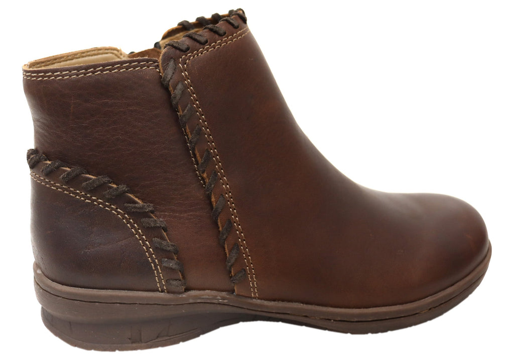 Fallston Womens Comfortable Wide Fit Leather Ankle Boots