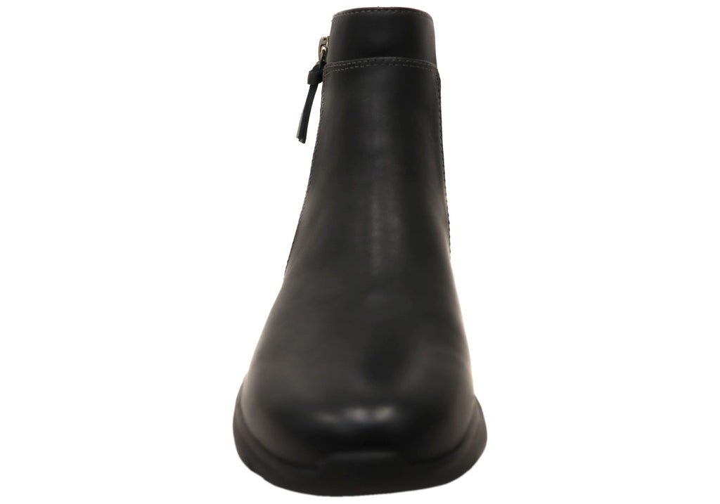 Maxine Womens Comfortable Wide Fit Leather Ankle Boots