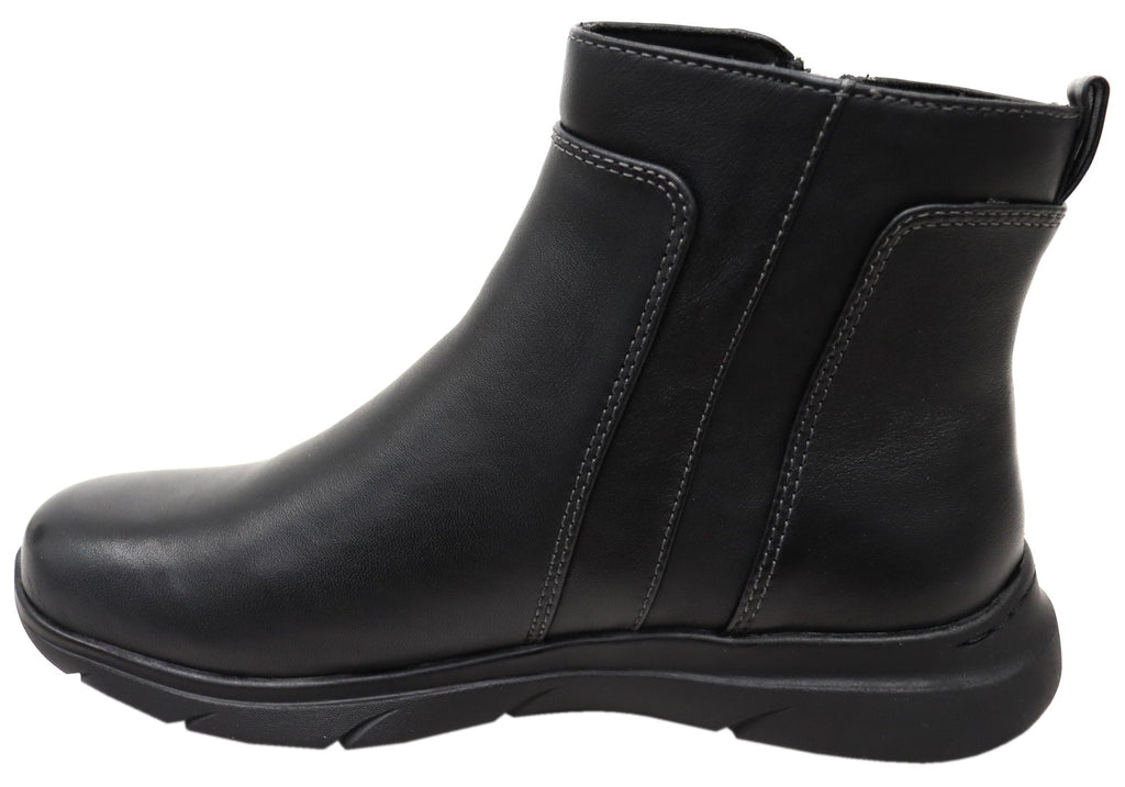 Maxine Womens Comfortable Wide Fit Leather Ankle Boots