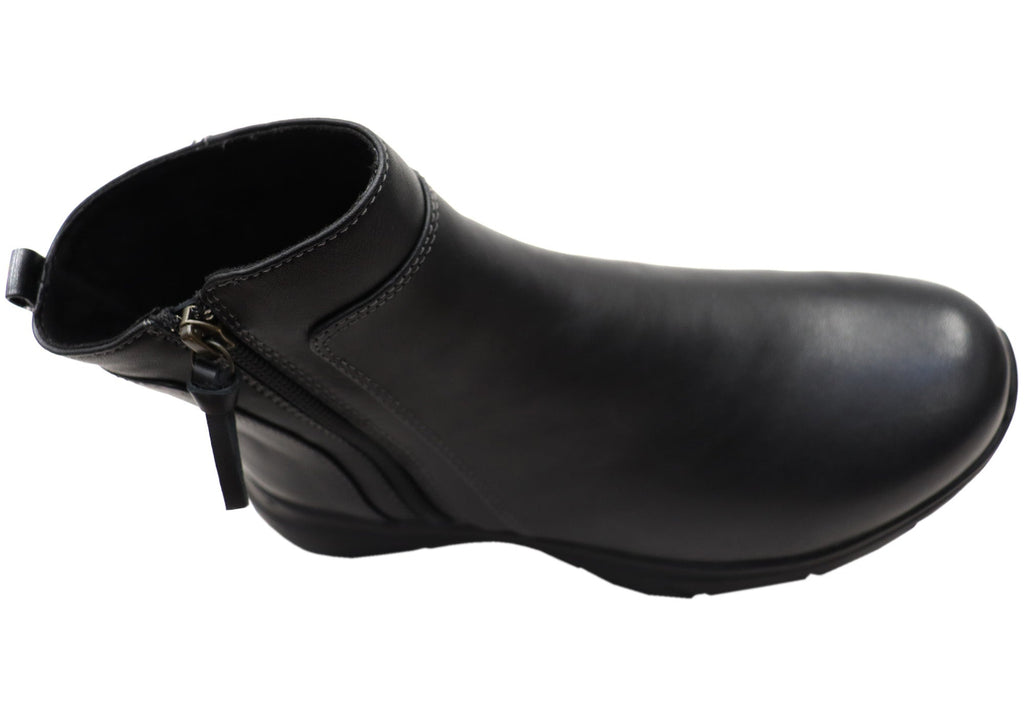 Maxine Womens Comfortable Wide Fit Leather Ankle Boots