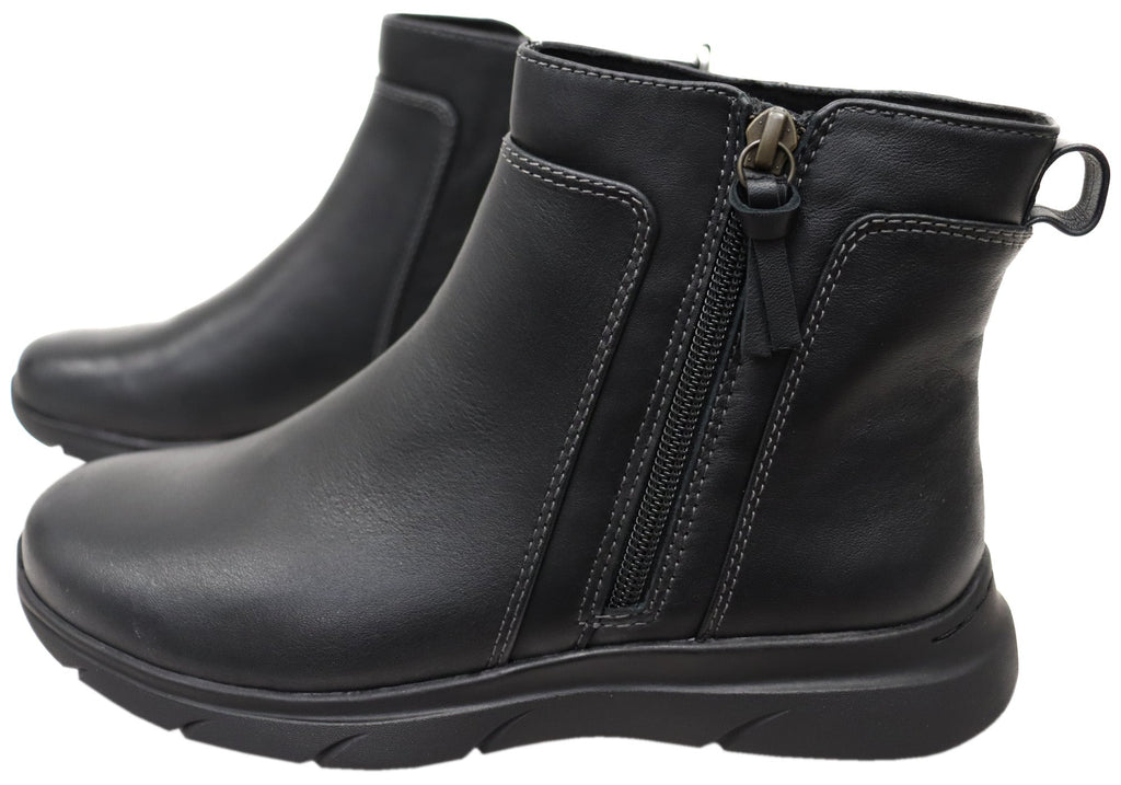 Maxine Womens Comfortable Wide Fit Leather Ankle Boots