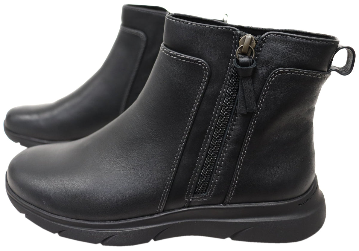 Maxine Womens Comfortable Wide Fit Leather Ankle Boots