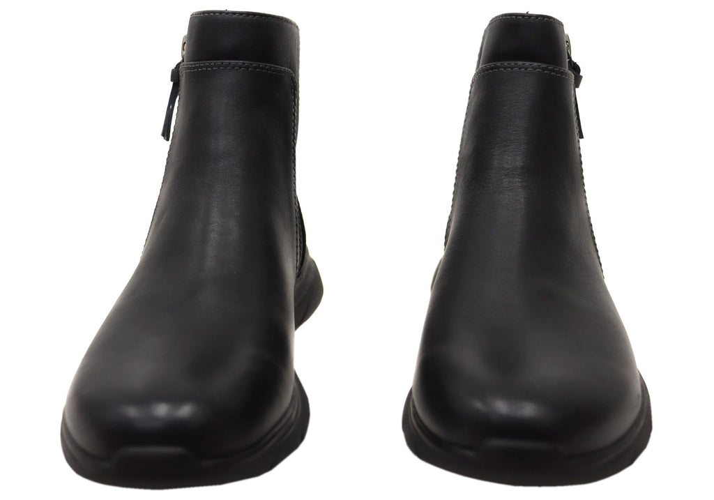 Maxine Womens Comfortable Wide Fit Leather Ankle Boots