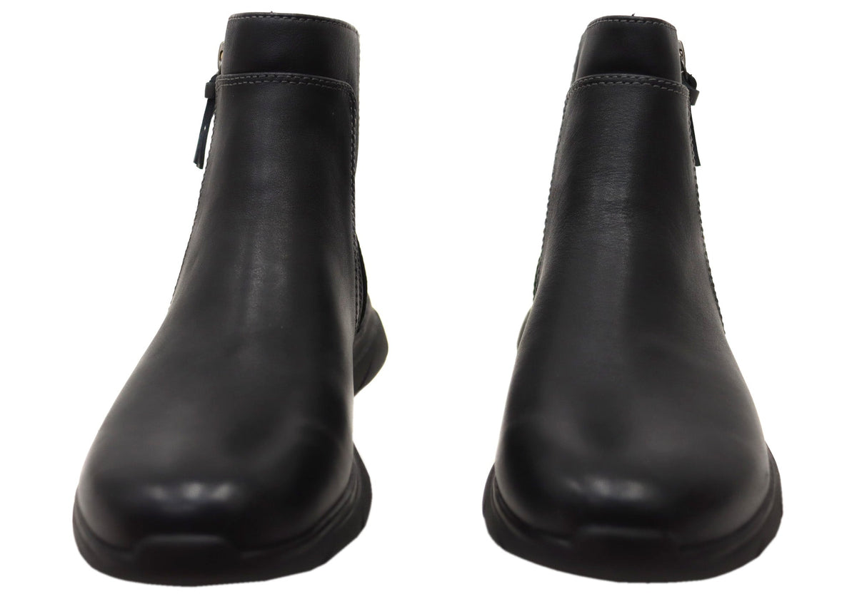 Maxine Womens Comfortable Wide Fit Leather Ankle Boots