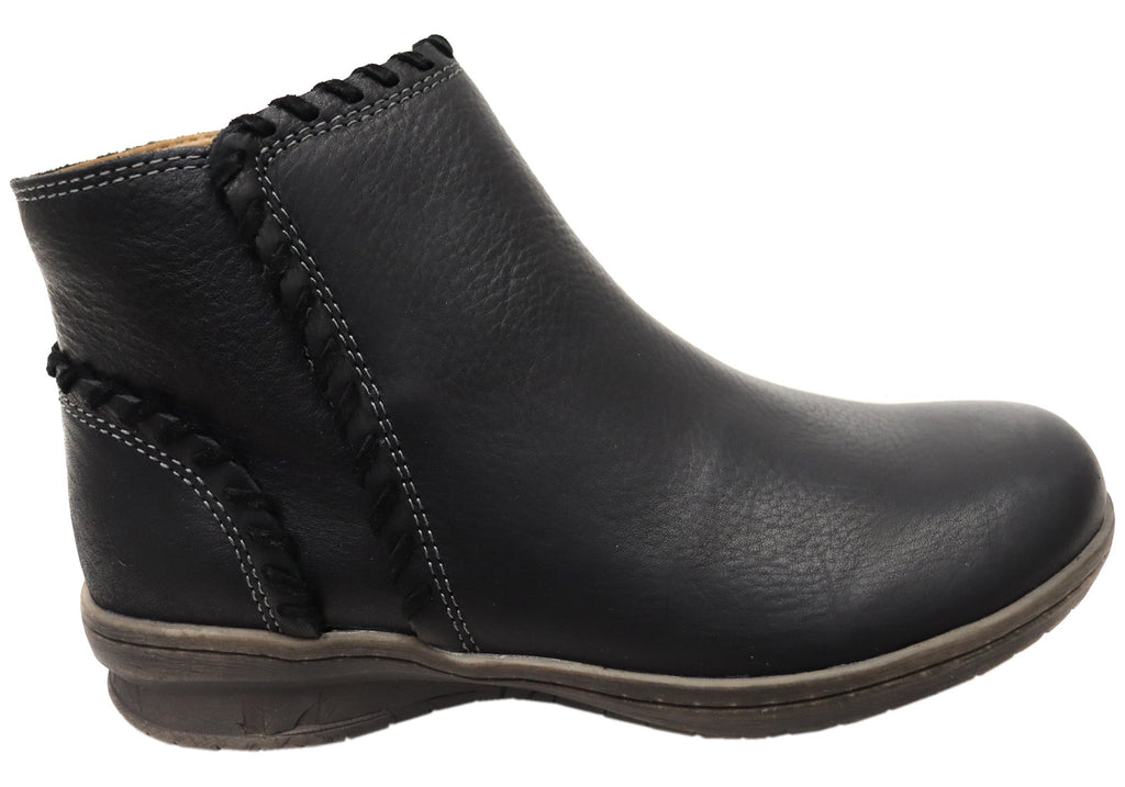 Fallston Womens Comfortable Wide Fit Leather Ankle Boots