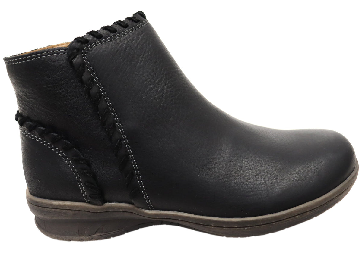 Fallston Womens Comfortable Wide Fit Leather Ankle Boots