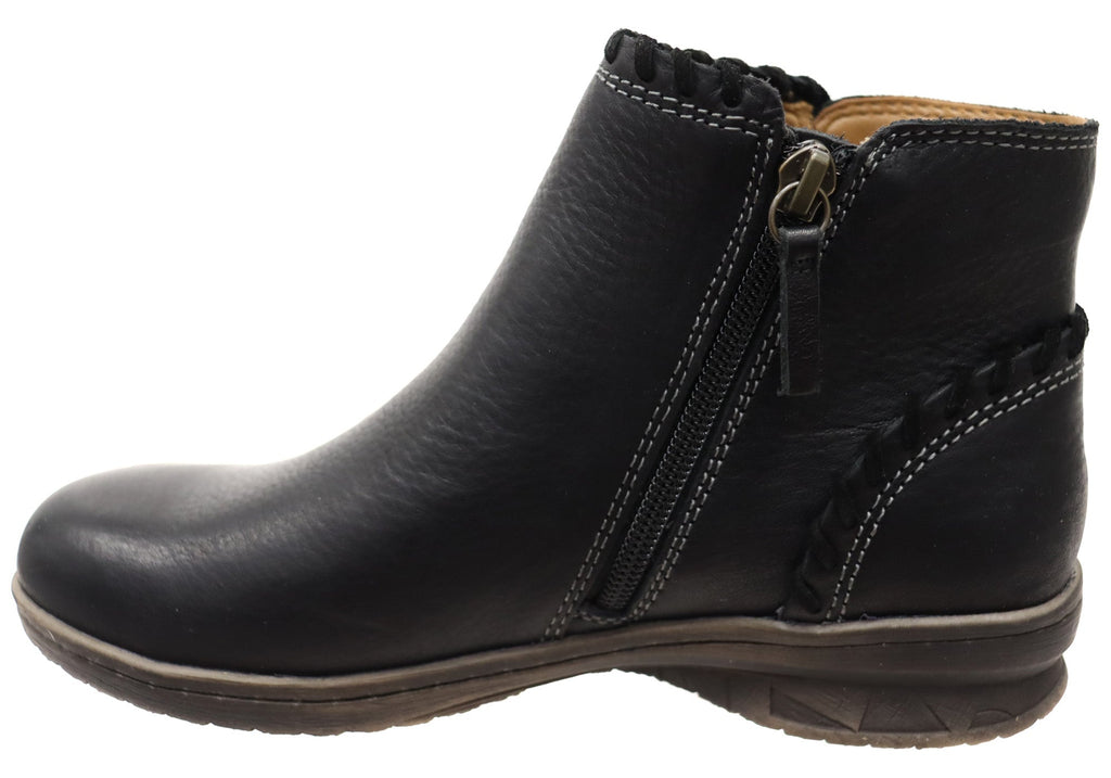 Fallston Womens Comfortable Wide Fit Leather Ankle Boots