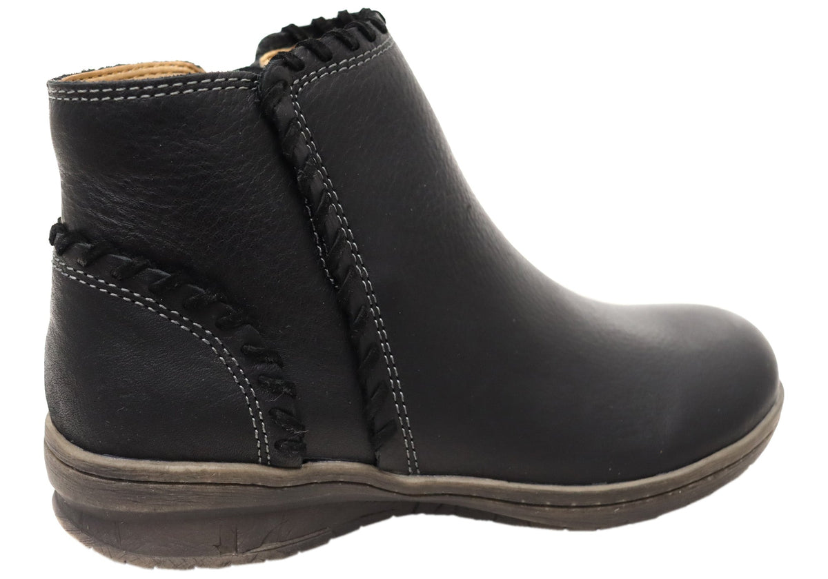 Fallston Womens Comfortable Wide Fit Leather Ankle Boots