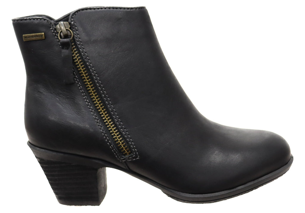 Barras Womens Comfortable Leather Mid Heel Ankle Boots
