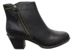 Barras Womens Comfortable Leather Mid Heel Ankle Boots