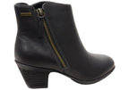 Barras Womens Comfortable Leather Mid Heel Ankle Boots