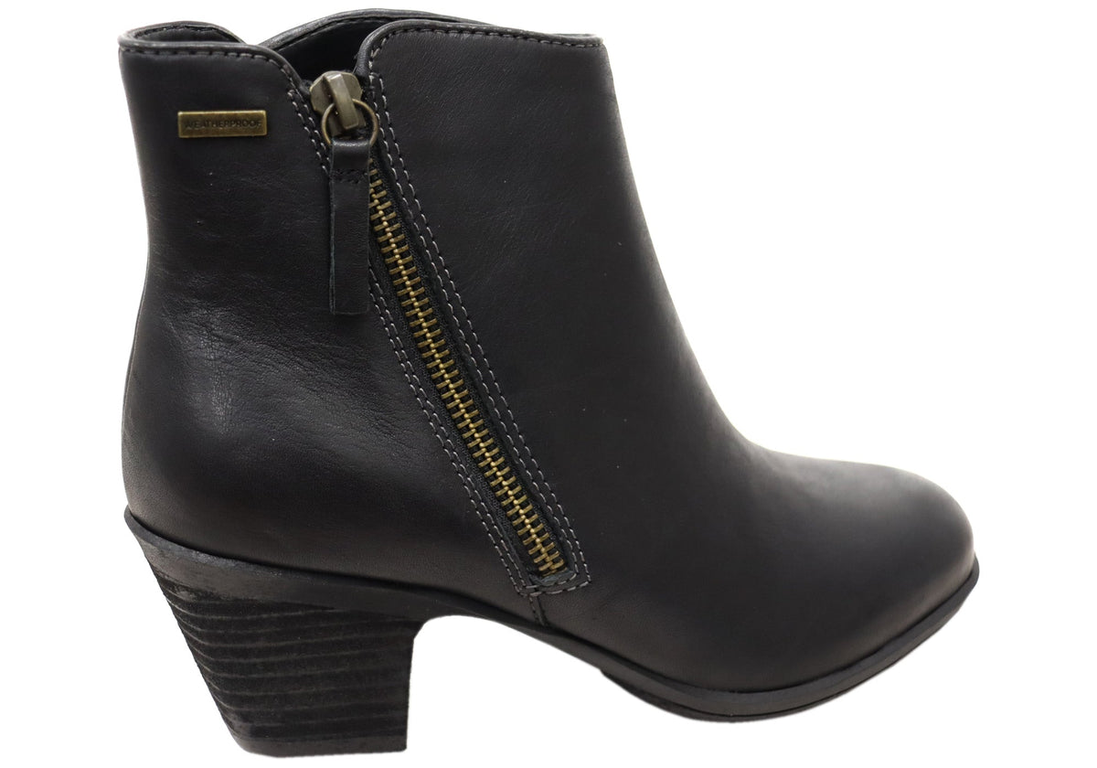 Barras Womens Comfortable Leather Mid Heel Ankle Boots