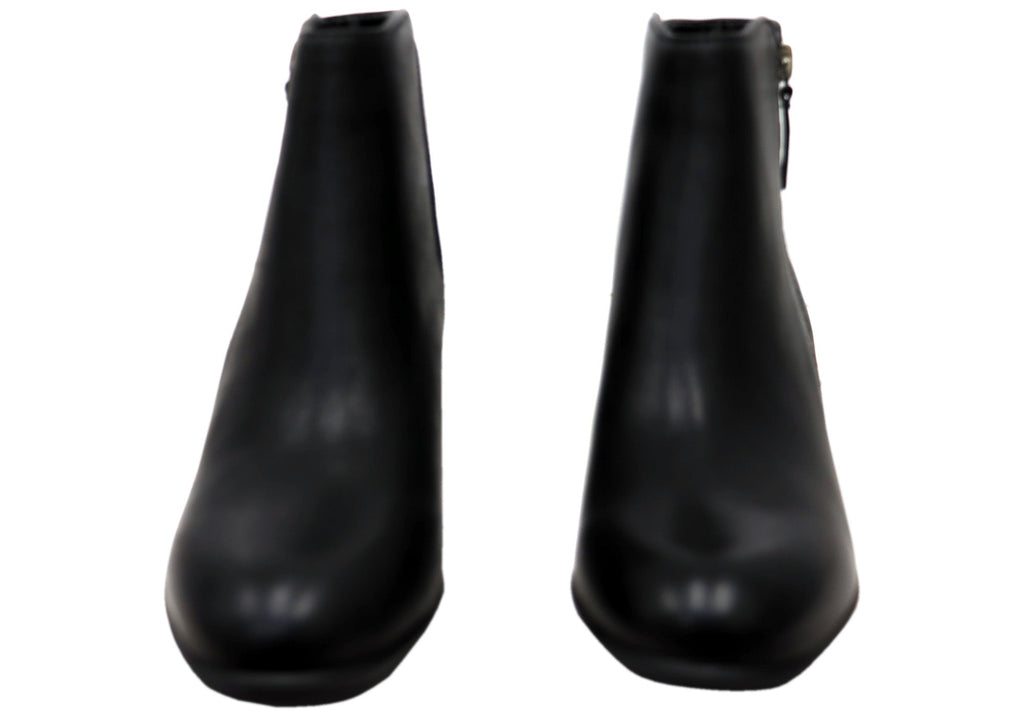 Barras Womens Comfortable Leather Mid Heel Ankle Boots