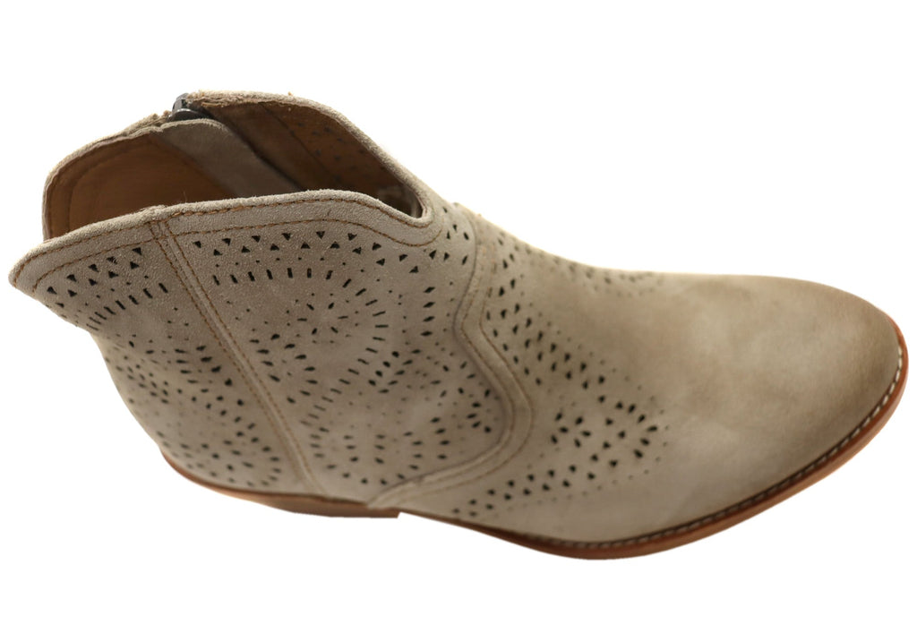Alexia Womens Comfortable Leather Low Heel Ankle Boots
