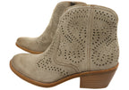 Alexia Womens Comfortable Leather Low Heel Ankle Boots
