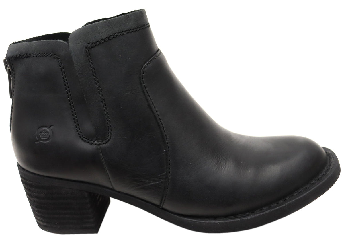 Reece Womens Comfortable Leather Mid Heel Ankle Boots