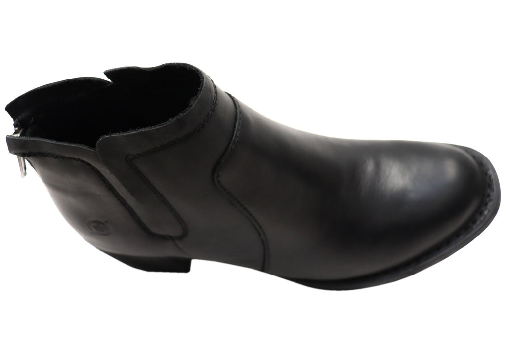Reece Womens Comfortable Leather Mid Heel Ankle Boots