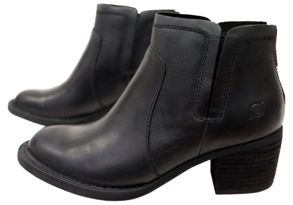 Reece Womens Comfortable Leather Mid Heel Ankle Boots