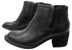 Reece Womens Comfortable Leather Mid Heel Ankle Boots