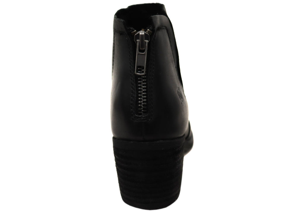 Reece Womens Comfortable Leather Mid Heel Ankle Boots