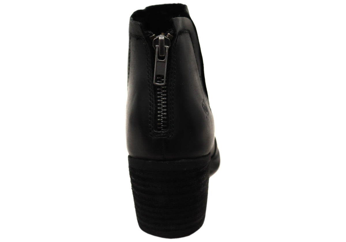 Reece Womens Comfortable Leather Mid Heel Ankle Boots