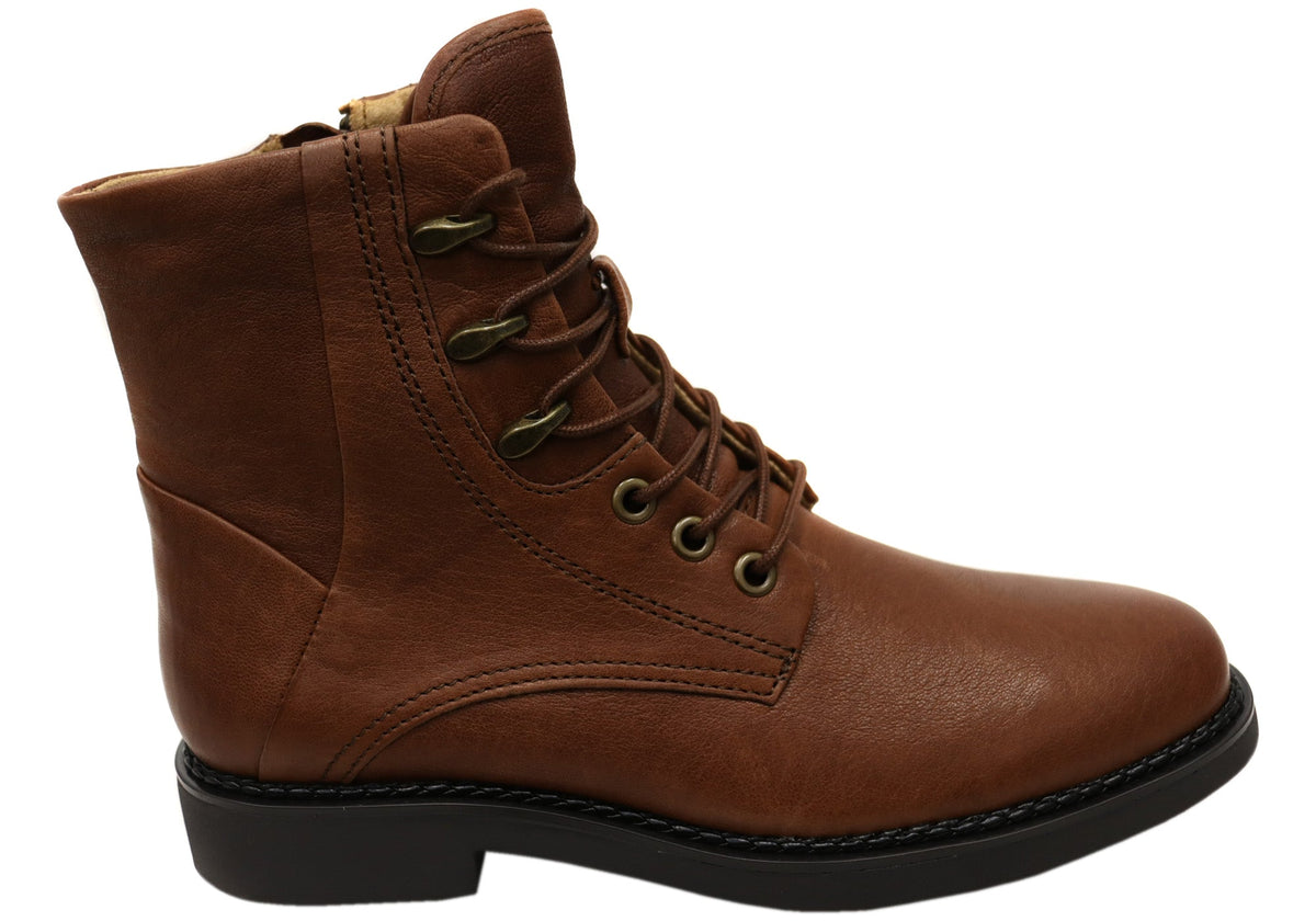 Elsberry Womens Comfortable Leather Ankle Boots